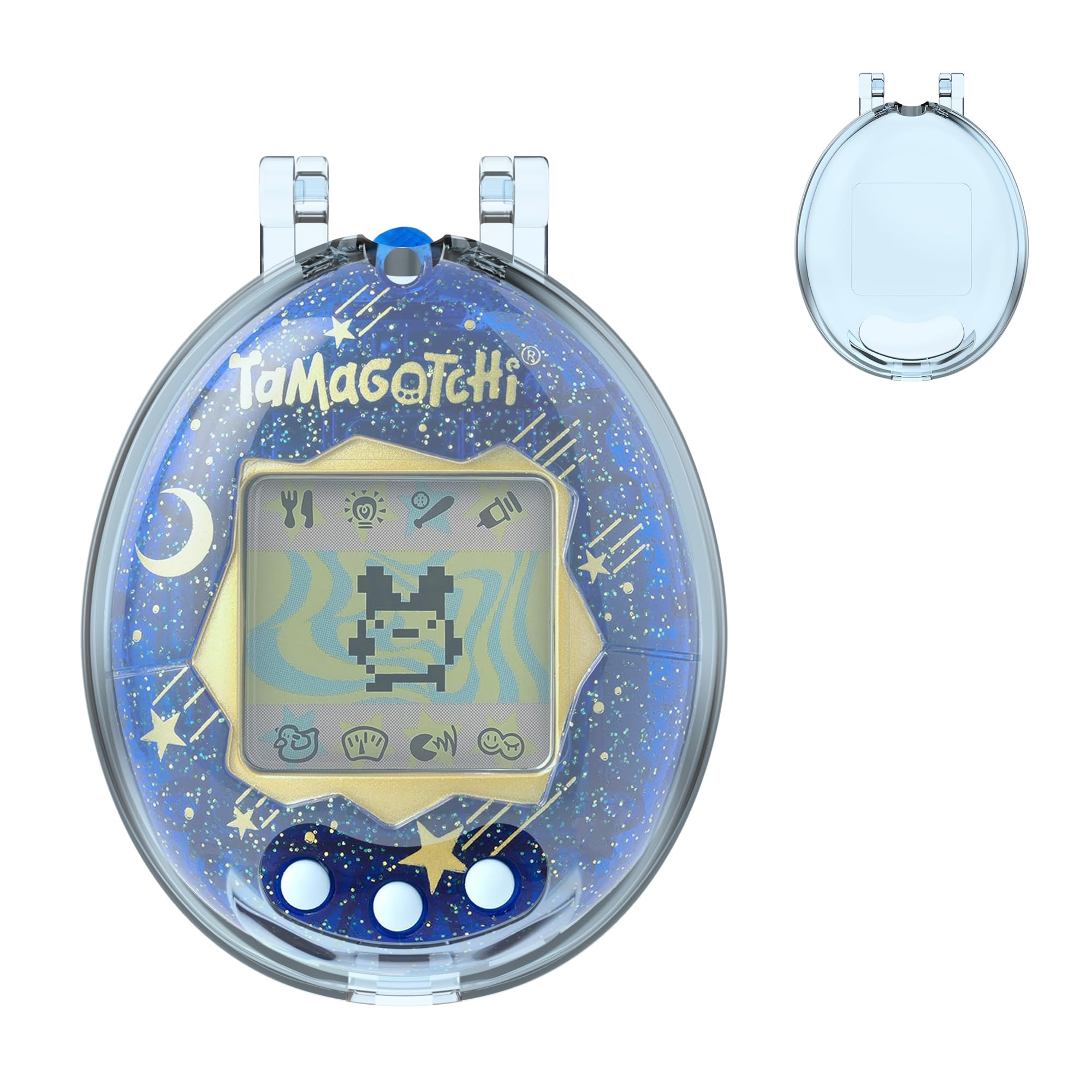 SGHLDE Schutzhülle für Tamagotchi, transparent, hartes Polycarbonat, sturzsichere Schutzhülle, transparent, tragbar, Aufbewahrungskoffer für Tamagotchi-Originalzubehör, integrierter Flip-Top