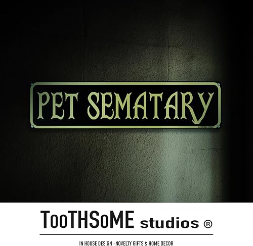 Miniatura 4 de Pet Sematary - Letrero de calle con tema de Halloween, 16 x 4 pulgadas, espeluznante bar, sala de juegos, hogar, cueva de hombre, decoración del