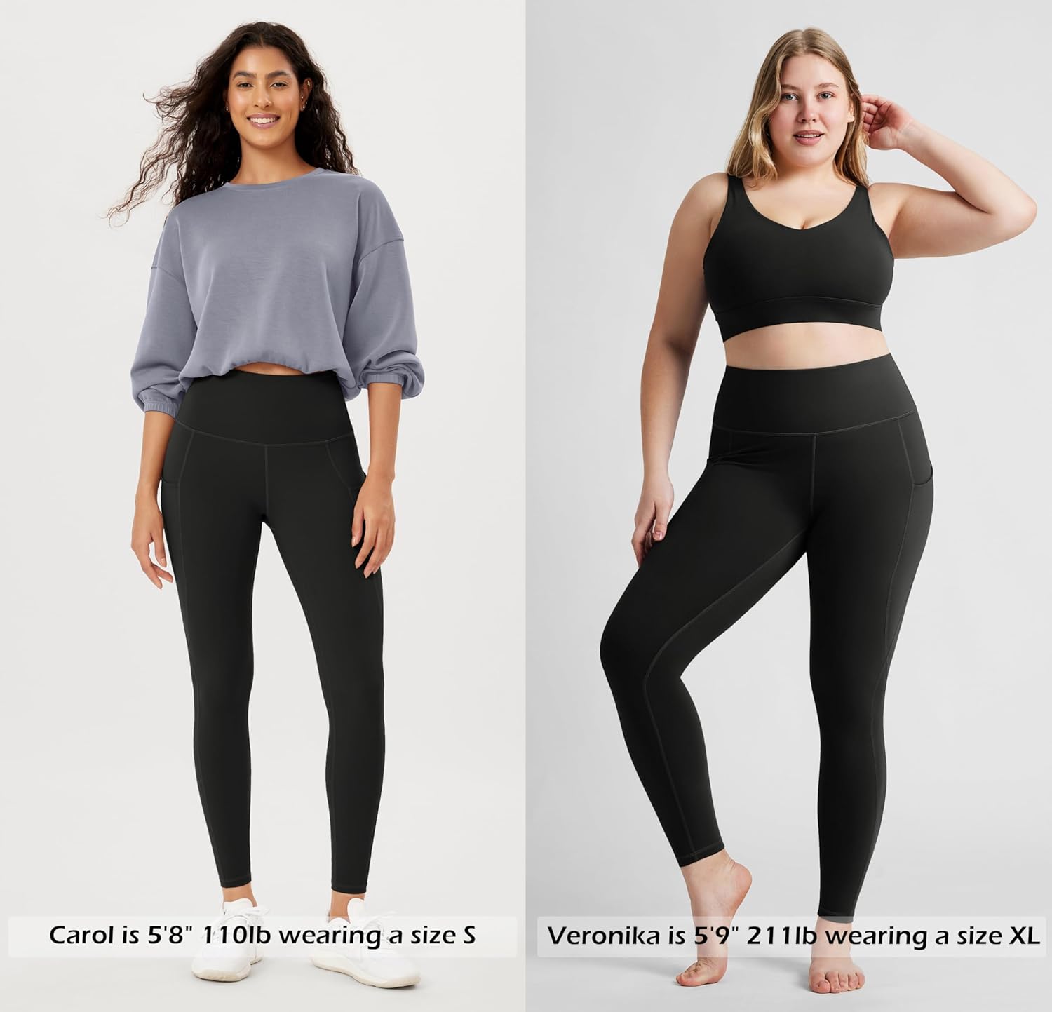 ODODOS ODTHERMAL Women's Fleece Lined Yoga Pants with Pockets - 25" / 28" High Waisted Warm Workout Leggings