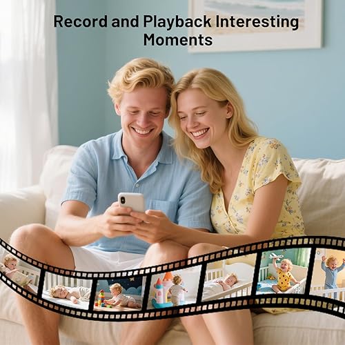 Miniatura 6 de Monitor de bebé con video inteligente de 3 Camear, pantalla de 2.8 pulgadas y cámara de 1080p, modos WiFiSin WiFi, detección de llantos,