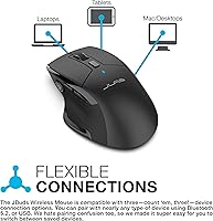 Vista 7 de JLab JBuds Mouse inalámbrico, se conecta a través de Bluetooth o USB inalámbrico, palanca multidispositivo, hasta tres dispositivos, perfiles