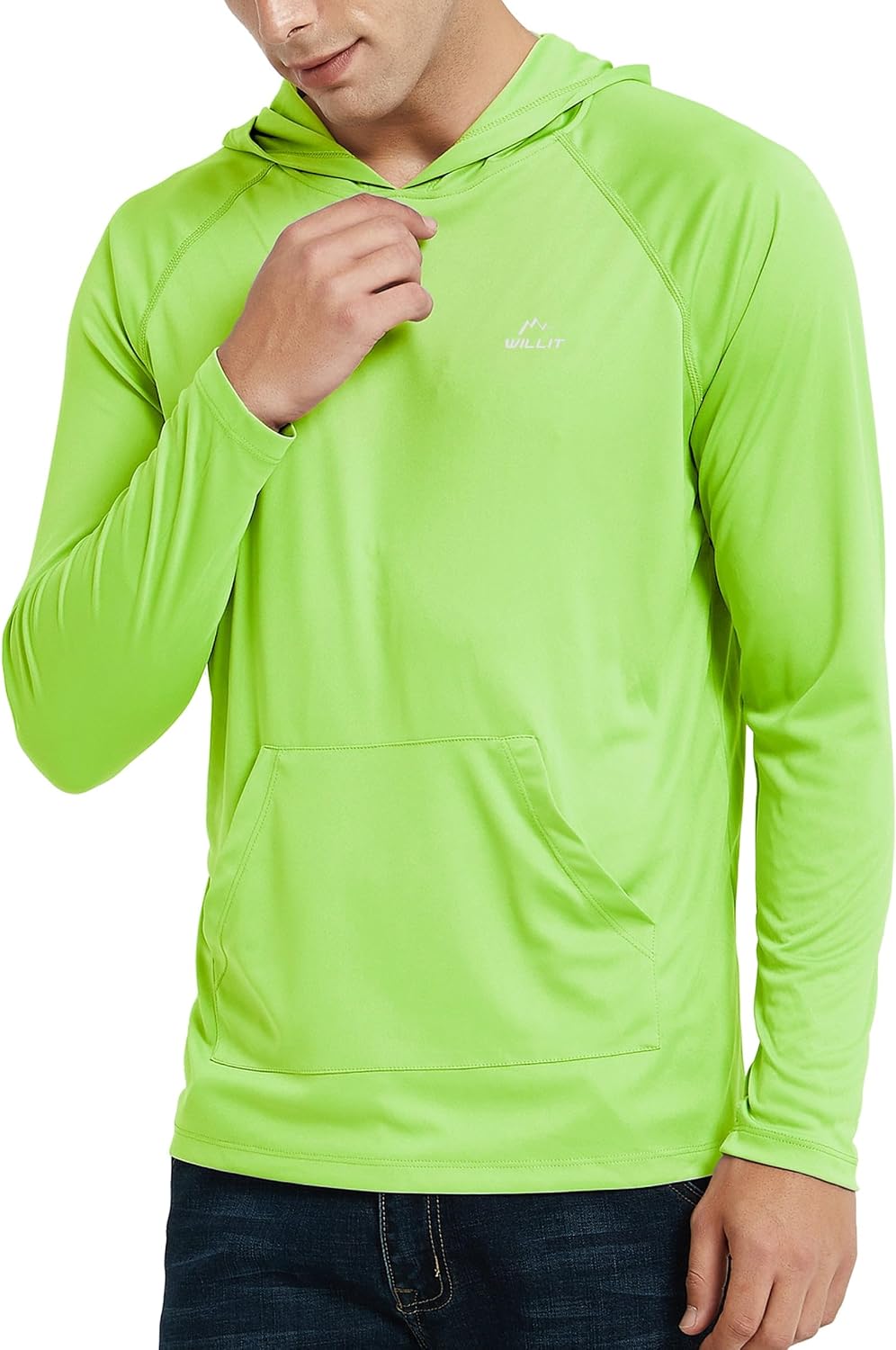 Willit Men's UPF 50+ Sun Protection Hoodie Shirt Long Sleeve Rash Guard Fishing SPF Outdoor UV Shirt Lightweight Pocket