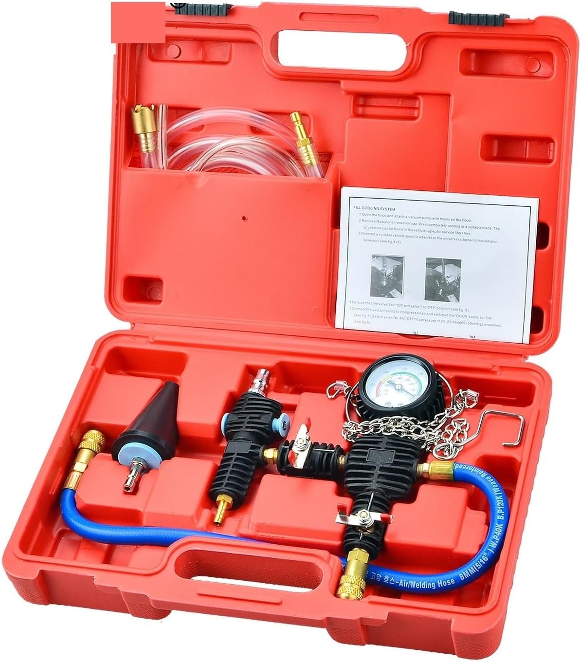 Universal Auto Coolant Vacuum Kit Cooling System Radiator Set Refill Tool Test