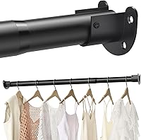 BUHAROY Stepless Adjustable Closet Rod 16-88 Inch Heavy Duty 1.3" Hanging Rod for Wardrobes Laundry 69 lbs Capacity