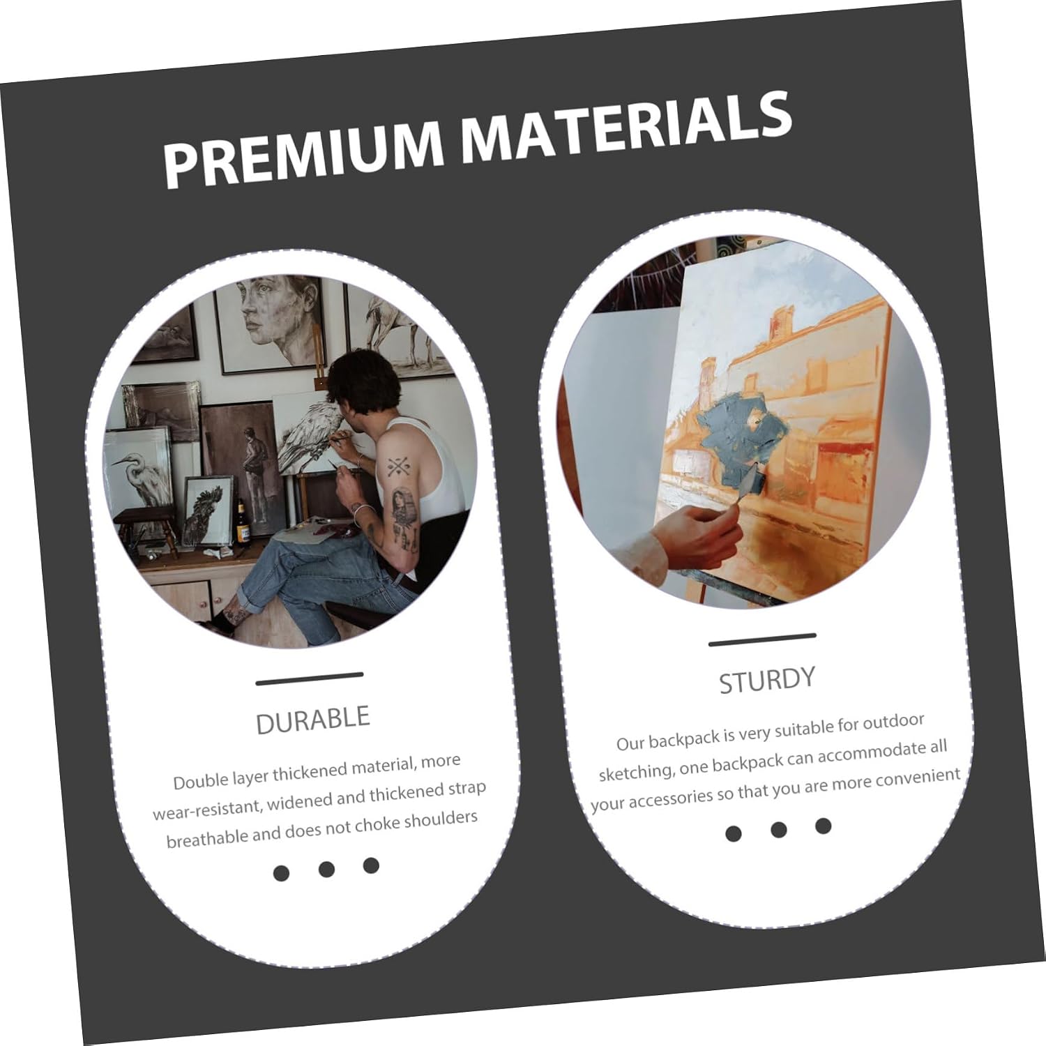 48a Artist Portfolio Painting Bag Durable Outdoor Sketch Bag with Handle Multi-functional Art Supplies Organizer for Students and Professionals
