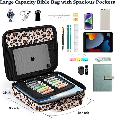 Miniatura 4 de HAWGON Funda para la Biblia para mujer, estuche de la Biblia para hombres, organizador multifuncional de papelería, organizador de estuches grandes,