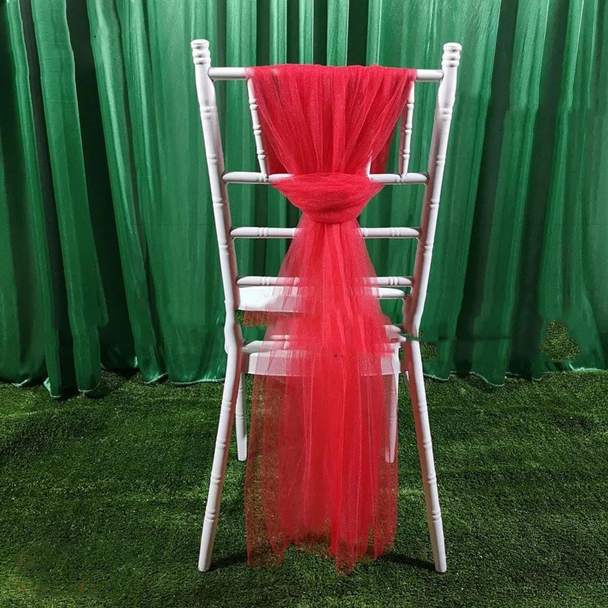 1.5x2m Organza Chair Sash Tie Bow for Banquet Event Party Out Door Decoration-Purple (Lilac One Size)