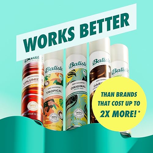 Miniatura 10 de Batiste Champú seco, fragancia original de limpieza clásica, refresca el cabello y absorbe el aceite entre lavados, champú sin agua para mayor