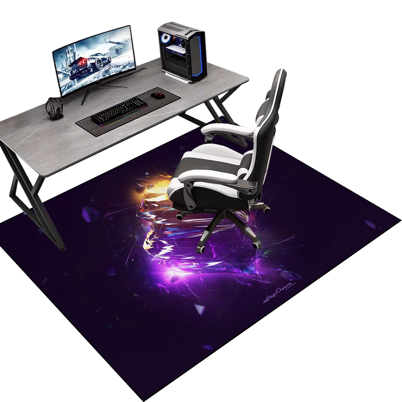 Computer Gaming Chair Mat | Office Chair Mat for Hard Floor | Desk Chair Mat | Floor Protector Mat | Carpet Protector Chair Mat for Office Home Hardwood Laminate Floor Rolling Chair 130 x 150 cm