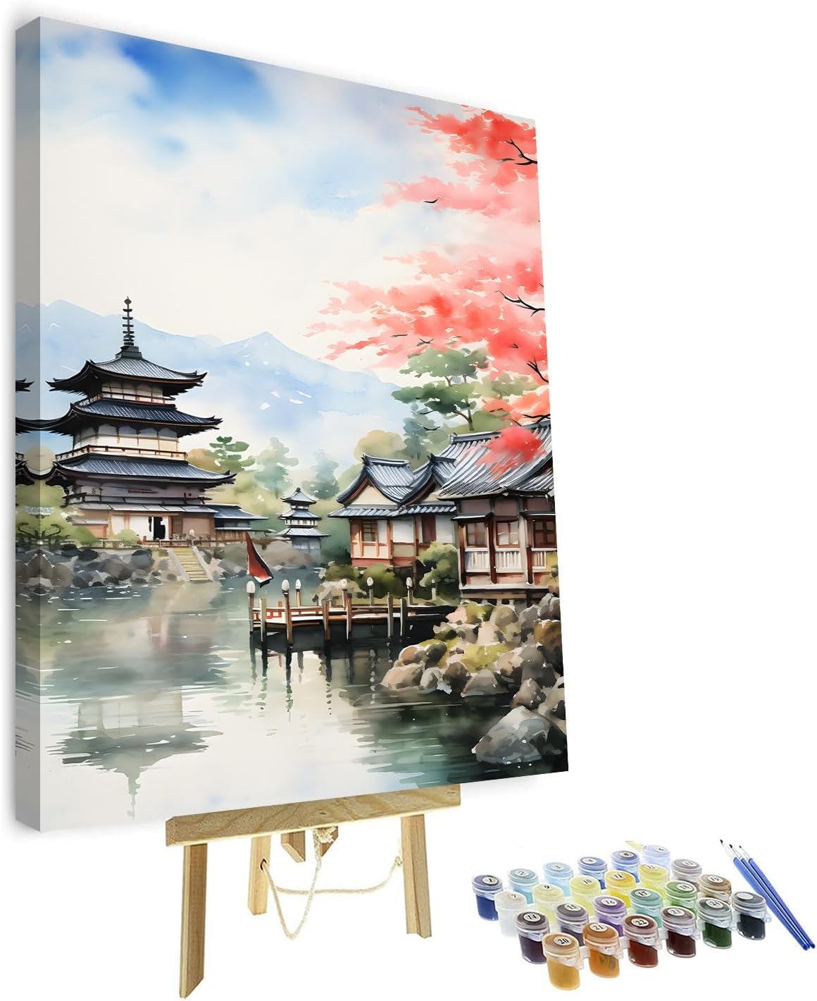 Rebotipy Dandelions DIY Paint by Numbers for Adults Dandelions in A Meadow at Sunset Paint by Numbers Kits Acrylic Pigment 16X20 Inch with Frame Canvas Wall Decor Oil Painting for Friends Family