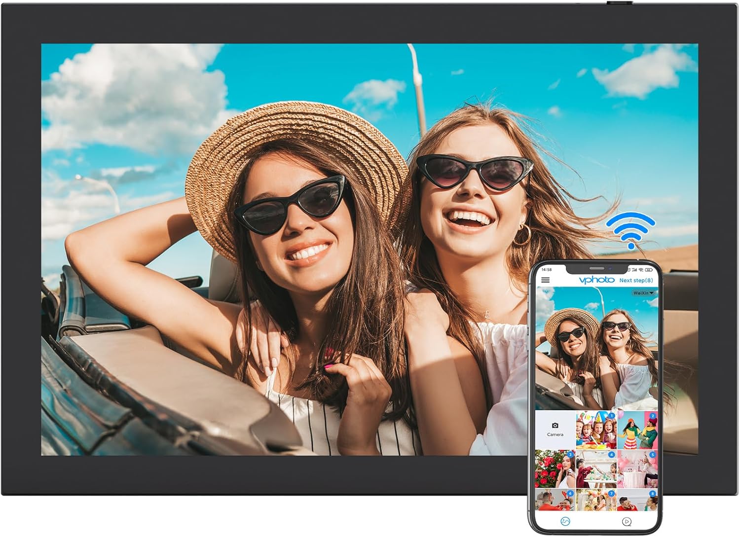 Digital Picture Frame 10.1-inch Digital-Photo-Frame – 32GB Digital Frame, IPS Touch Screen, Auto-Rotate, Slideshow, Load Photo Video from Phone via APP Email, Free Cloud, Birthday Gifts for Women Men