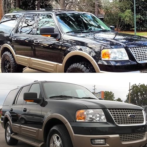 Miniatura 6 de Tonsya Compatible con Ford Expedition Lincoln Navigator 2003, 2004, 2005, 2006, carcasa de repuesto para luz de espejo retrovisor, lente ámbar, OEM