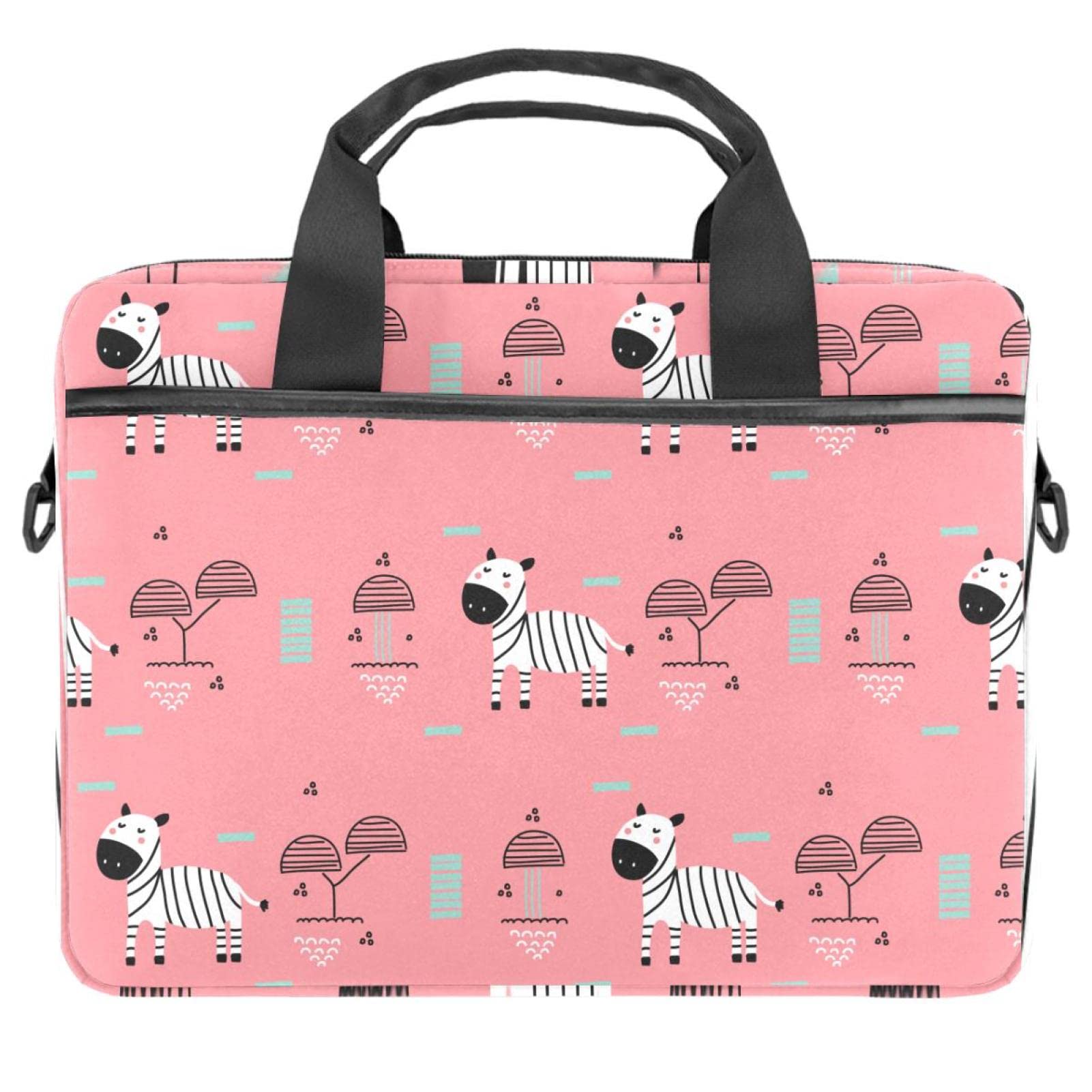 Maletín para portátil de 14 pulgadas y funda protectora cebra rosa 7