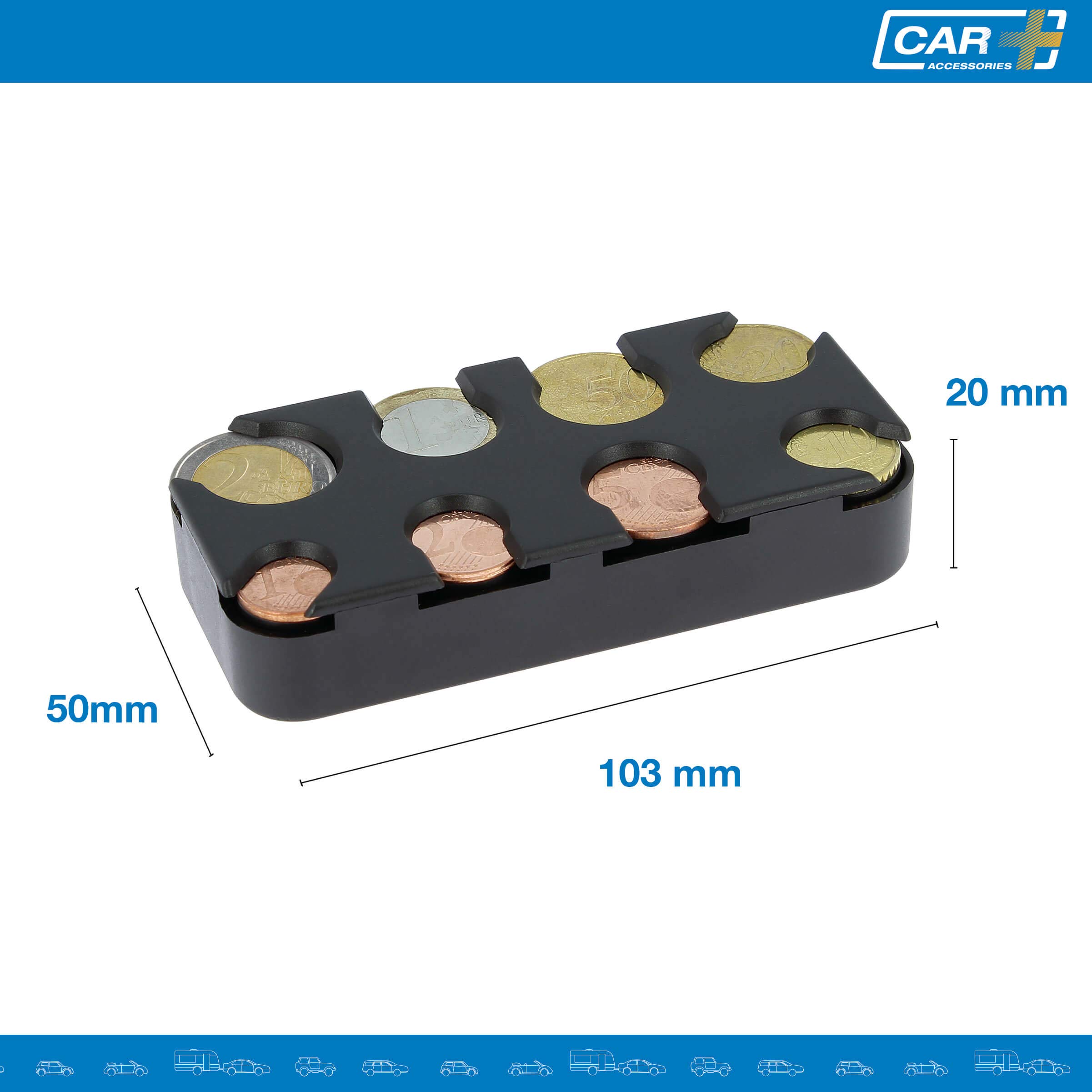 S SUMEX Porta Monedas Euro de Bolsillo, Monedero Portamonedas Gestor Cambio Dispensador para Coche, Taxi, 8 Compartimentos de 2 Euros a 1 Céntimo