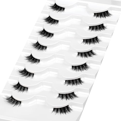 Miniatura 95 de Pooplunch Pestañas postizas de pelo de visón sintético, estilo de ojo de gato, paquete de pestañas postizas naturales esponjosas, paquete múltiple