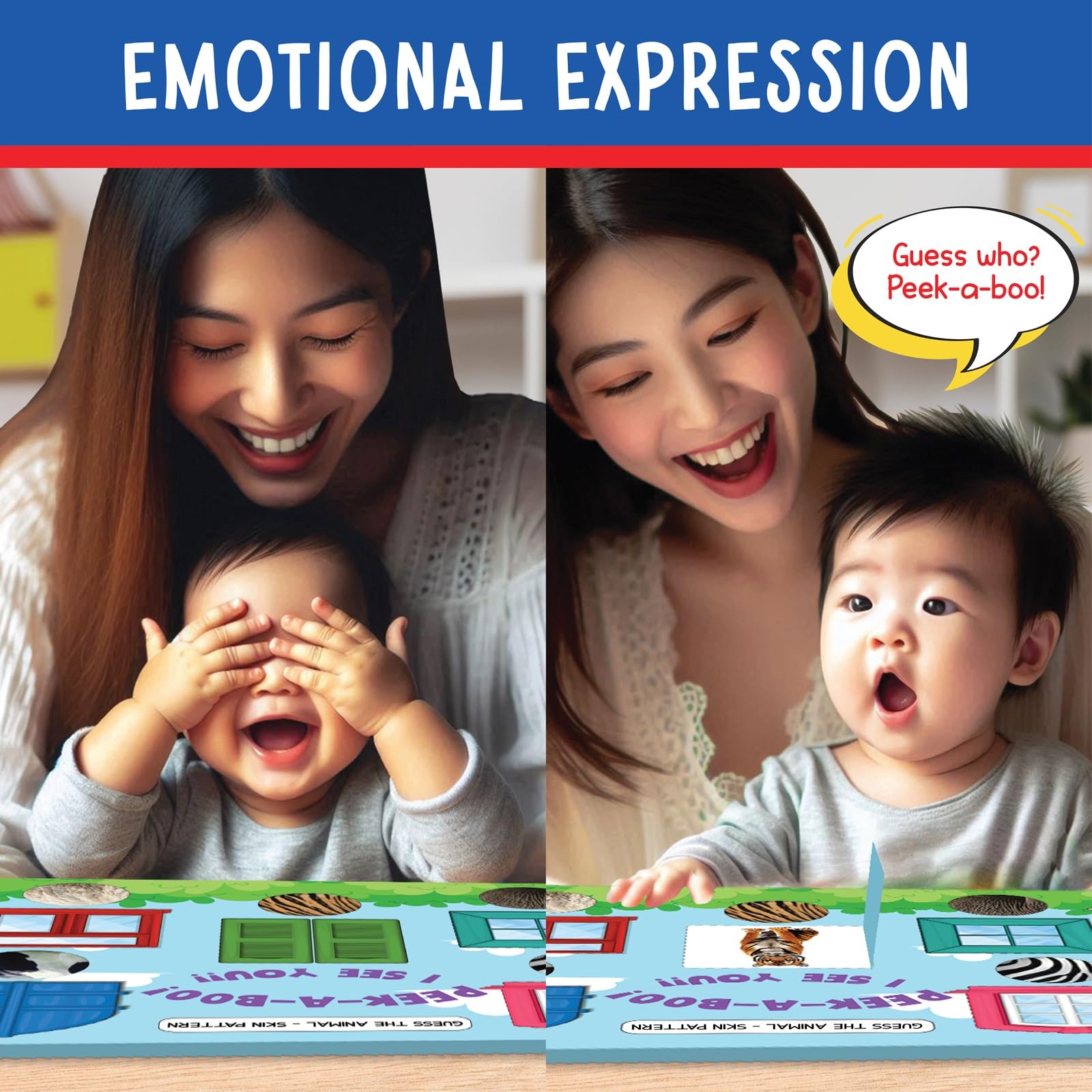 SparkLPlay Educational Toy for Toddlers Ages 1-3. Learning Activities with 8 Peek-A-Boo Games. Learn - Body Parts, Shapes, Animals, Colors, First Words 3