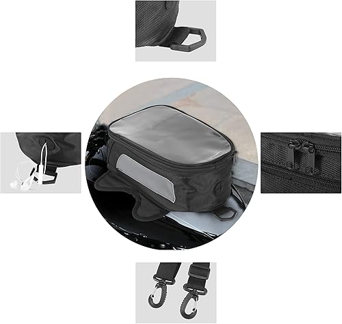 Miniatura 6 de Motoforti Universal 6.8 '' motocicleta tanque bolsa mochila moto Oxford magnético GPS tanque bolsa bolsa alforja impermeable para Honda para Yamaha