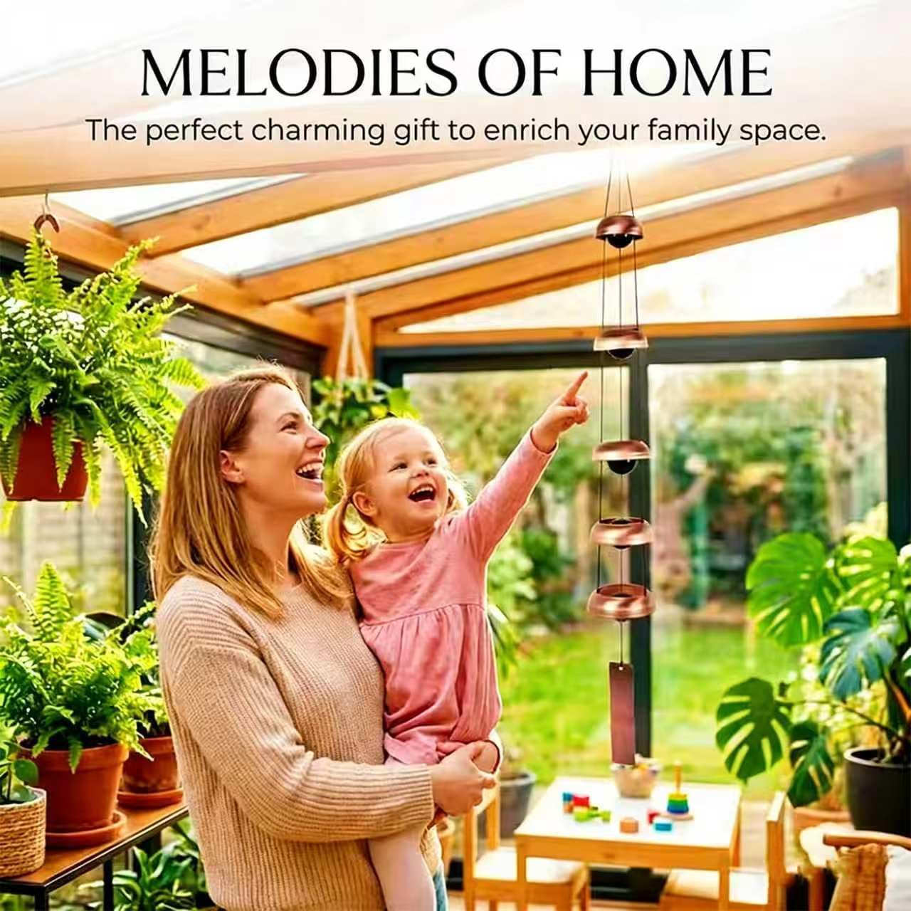 Quintet Brass Wind Chimes 35-Inch, Deep Tone Outdoor Wind Chimes, 5 Bell Feng Shui Windchime for Patio Yard Garden, Large Metal WindChimes Memorial Gift (Brass Color *2)