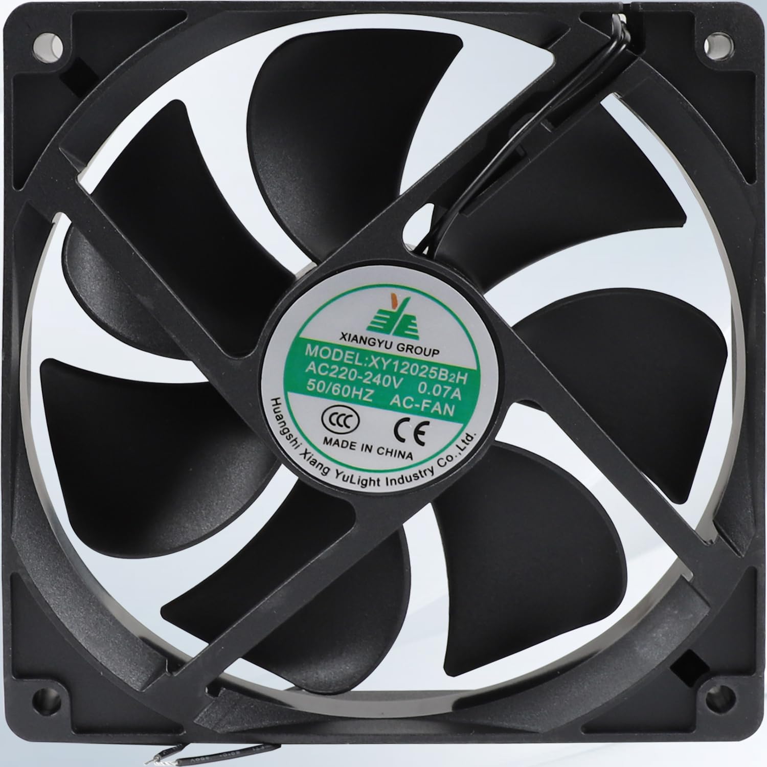 XY12025B2H EC 12025 Ventilador de refrigeración, XY-12025B2H 220-240V 0.07A Piezas de repuesto para gabinete de alto volumen de aire, 50/60Hz, tamaño: 120×120×25mm, 7 aspas de ventilador (2 piezas)