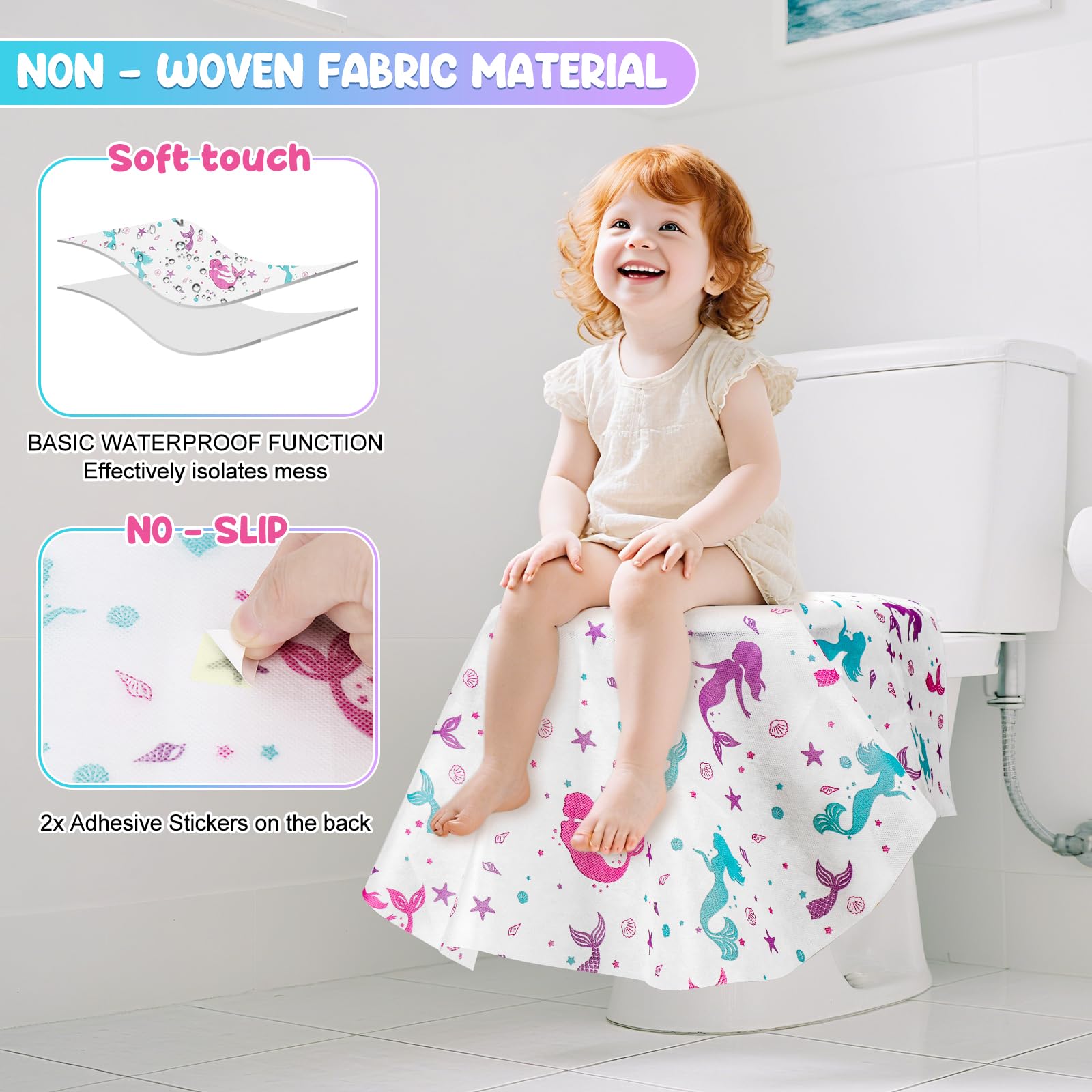 Copriwater Monouso XL 20 Pezzi per Bambini, Sovradimensionato per WC, Ospedale, Ufficio