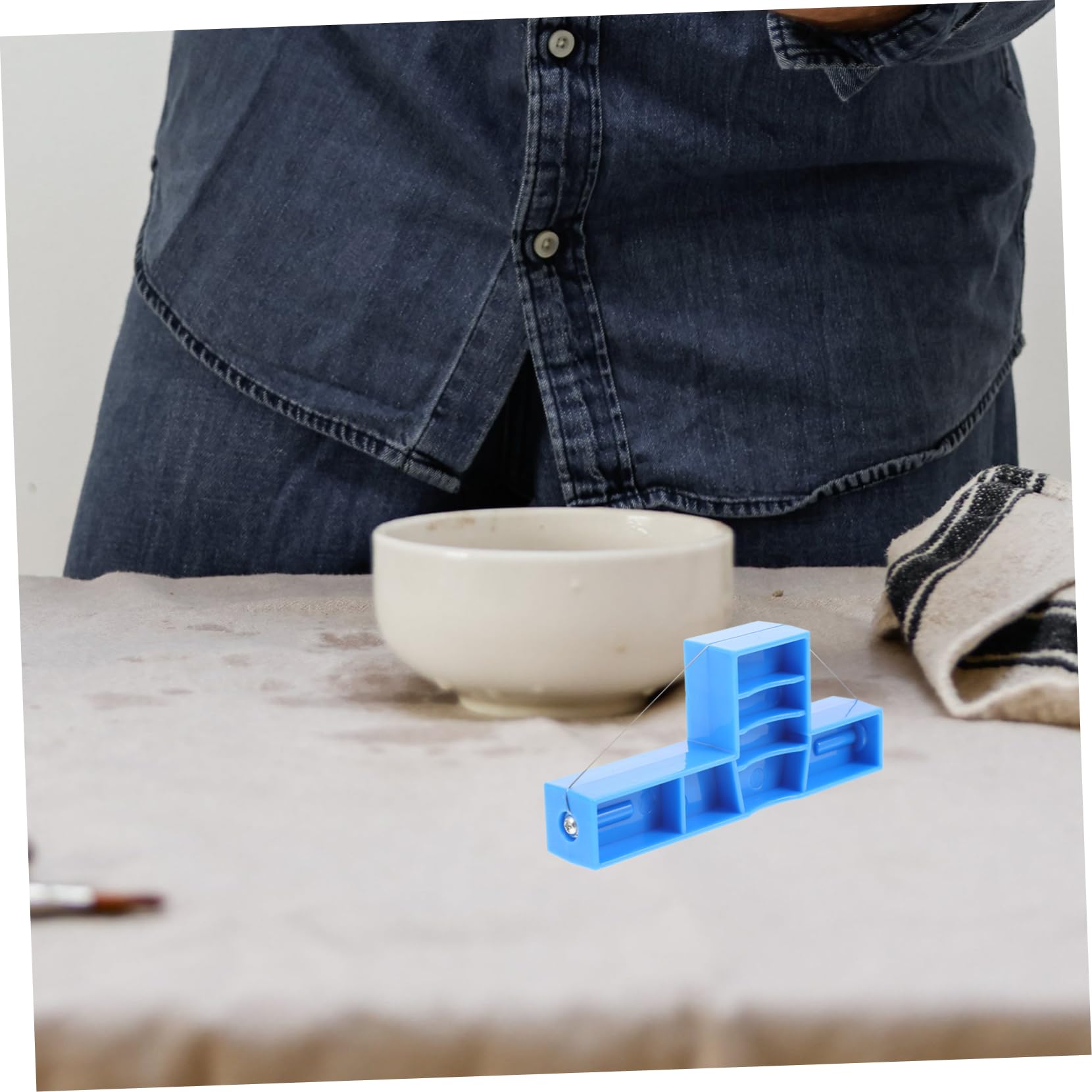 Artibetter 5 Pezzi Strumento di Taglierina Angolare Strumenti di Ceramica Filo Modellazione Scultura Cutter Forniture Argilla Artigianato Fabbricazione Kit di Strumenti Argillosi Plastica Blu