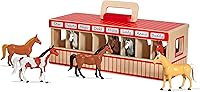 Vista 3 de Establo de madera de juguete con 8 caballos, de Melissa & Doug