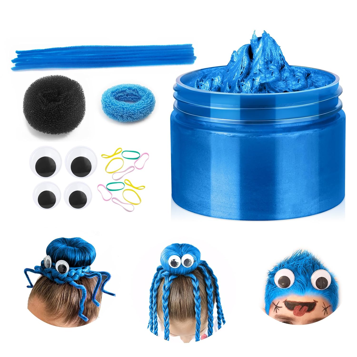 Kit Cera Temporal para Cabello Azul miniatura 1