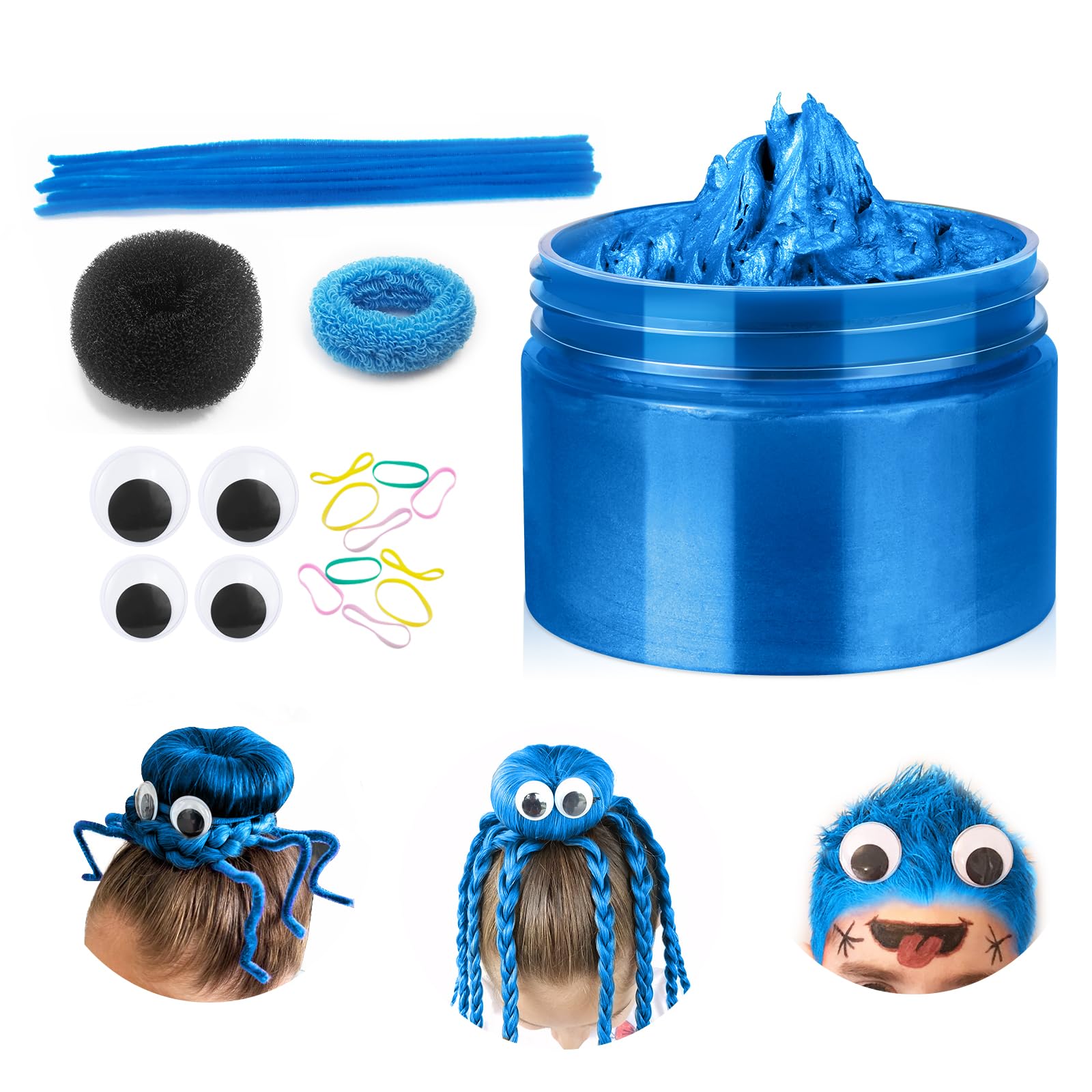 Amazon.com : Blue Temporary Hair Color Wax Kit for Teenagers,Crazy
