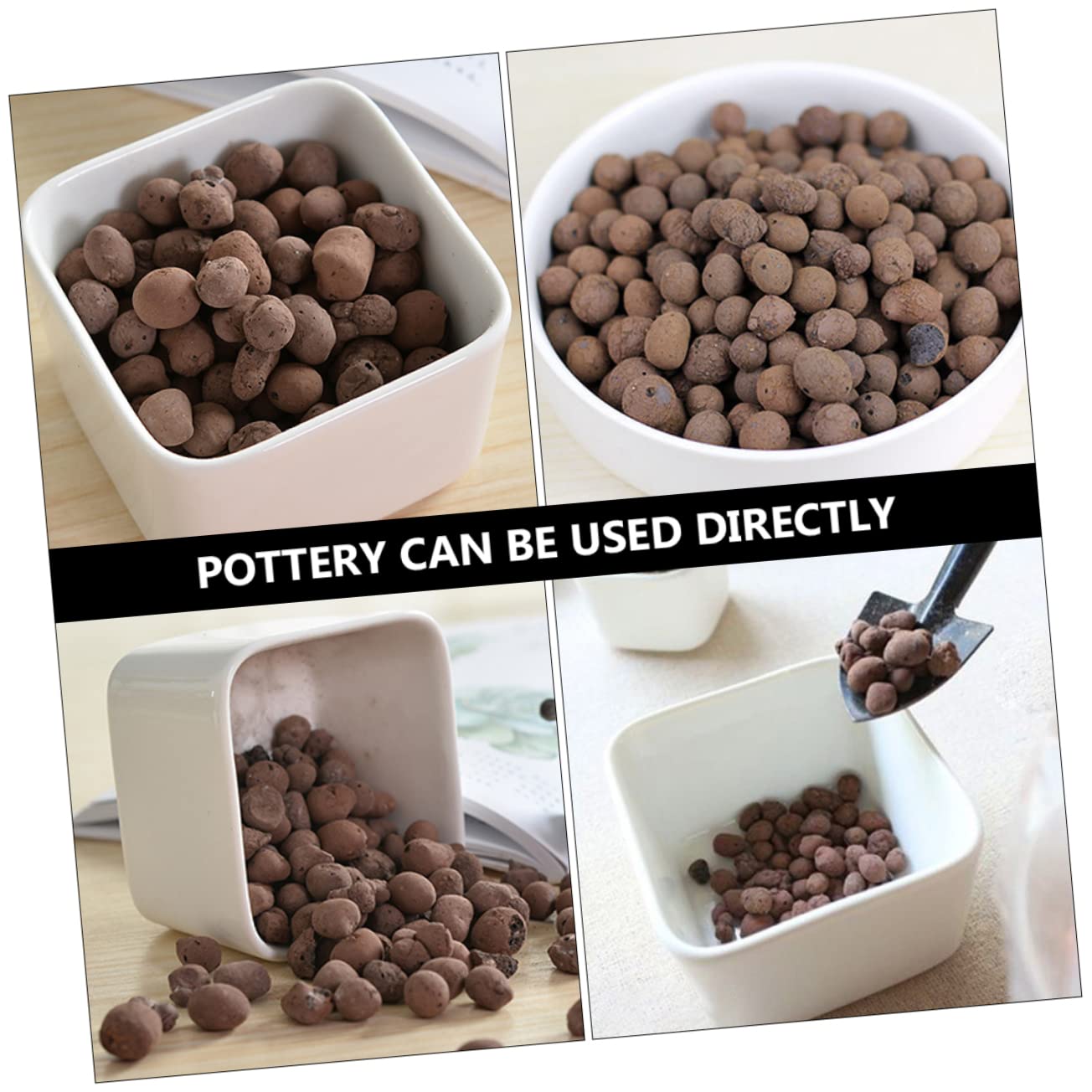 Arcilla Expandida Ceramsita 1kg, Piedra de Cultivo para Jardinería | Color Café, Mezcla de Arcilla y Shale, 1 Paquete, para Flores y Hortalizas, Uso en Maceta y Fondo