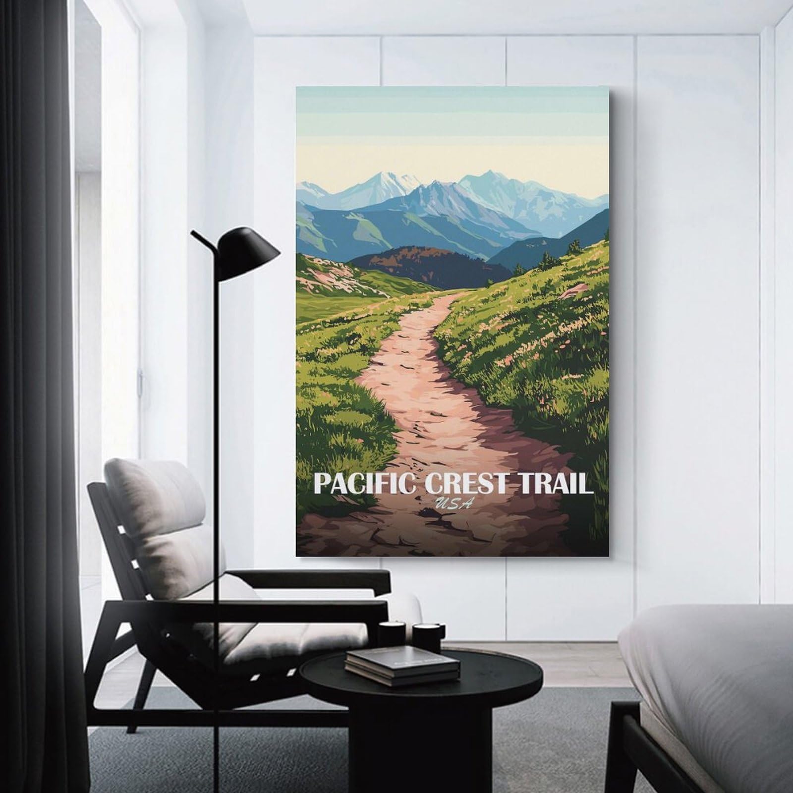 Junmoney Pacific Crest Trail USA Landscape Canvas Wall Decor, 20x30inch(50x75cm), for Home Office, Desk Area Or Studio, Wall Art That Adds Style to Work Areas