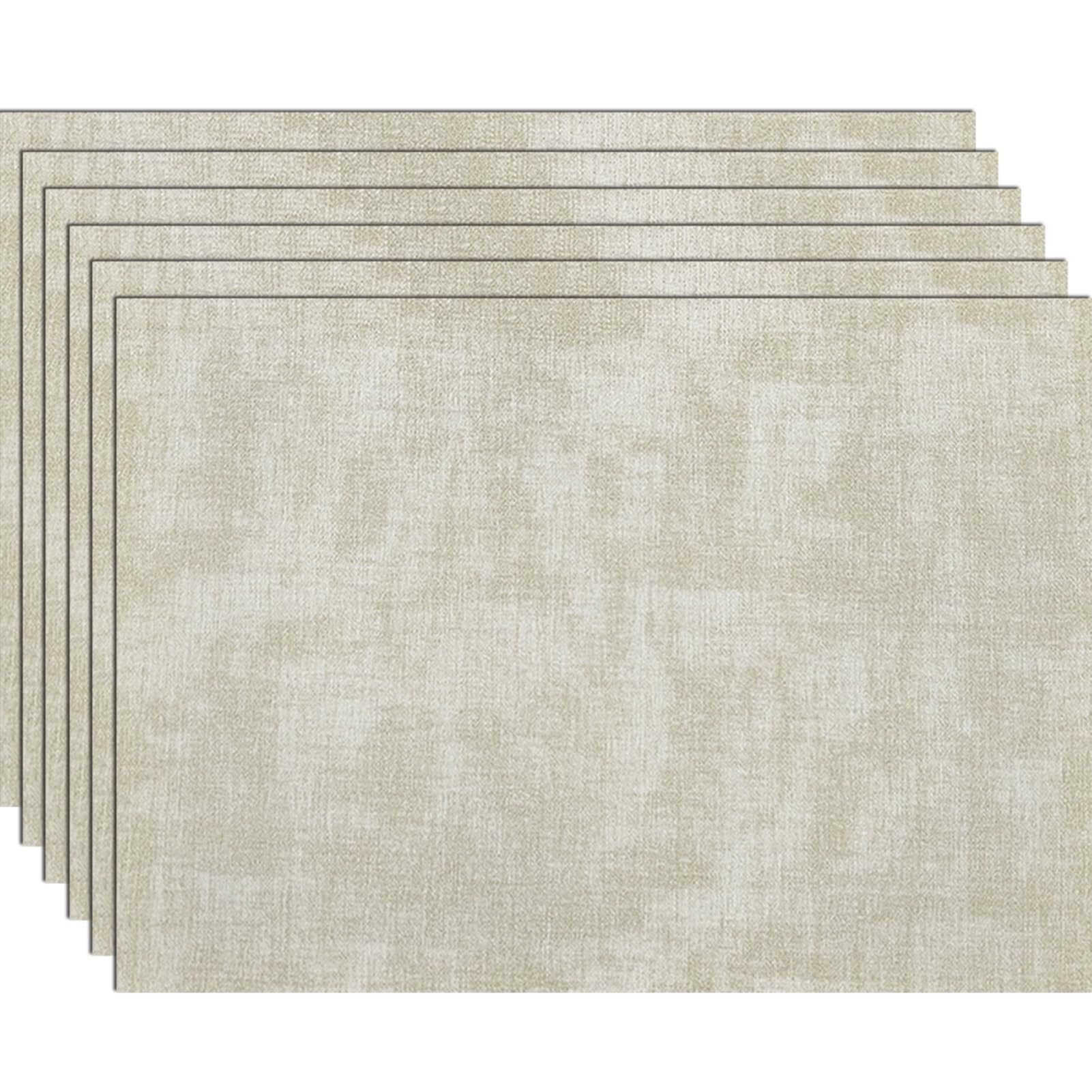 Sets de table en PU résistant à la chaleur et imperméables gris clair x6