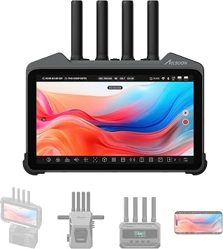 Accsoon CineView M7H Pro 4K60 Wireless Video Transmitter Receiver&Camera Monitor, 7" Camera Control 3D LUT HDMI 1200ft 60ms LAT., Mobile Monitoring, Pair CineView M7 Pro/Master 4KLite/SE 4K/HE/SE