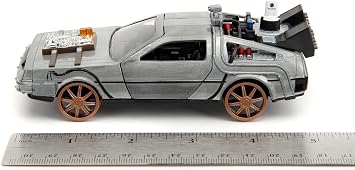 Jada Back to The Future Part III 1:32 Time Machine Rail Wheels Die-Cast Car, Toys for Kids and Adults