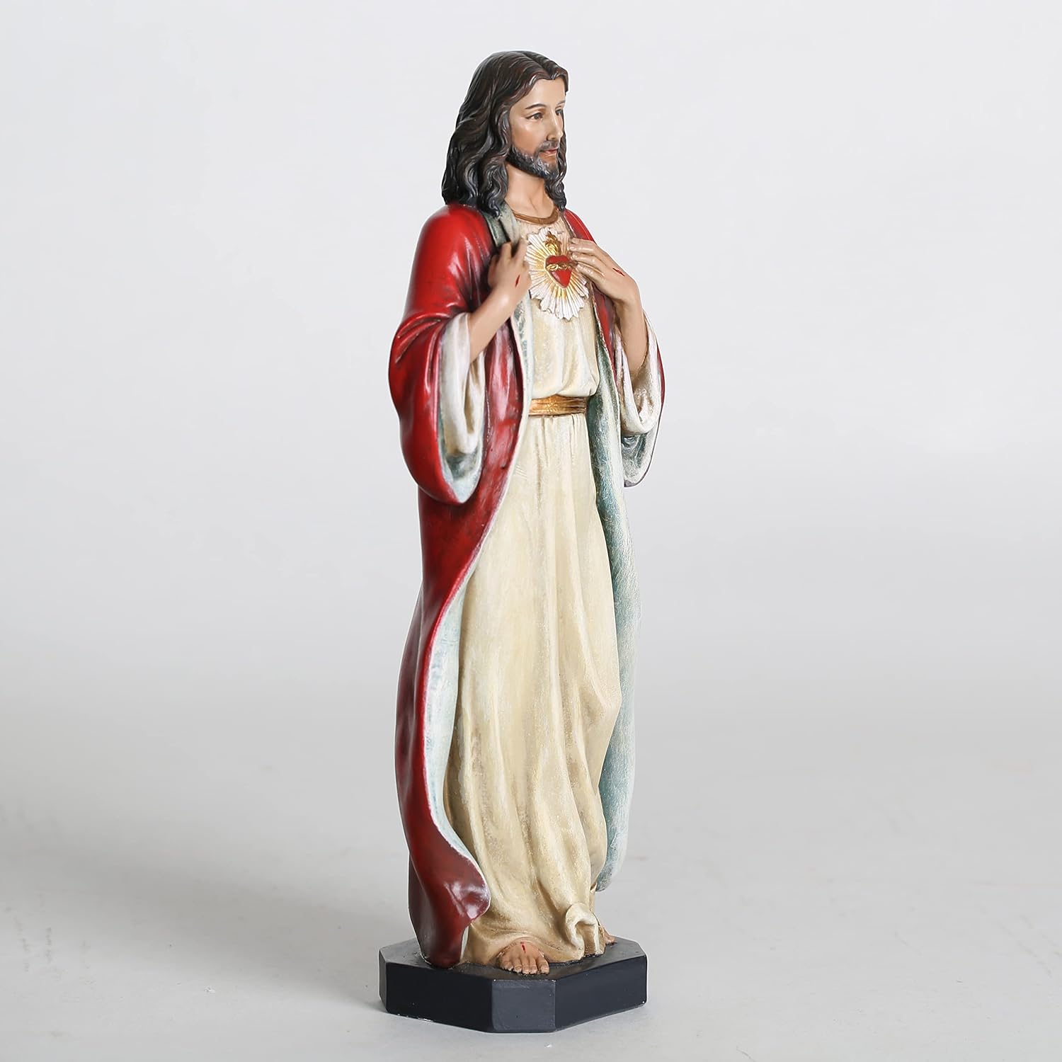 BC Catholic Sacred Heart of Jesus Statue, 10" H Jesus Christ Figure, Religious Gifts, Inspirational Indoor Home Decor, Hand Painted by Buildclassic - Image 2