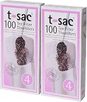 T-Sac Sacos de filtro de chá, infusor de chá descartável, tamanho número 4, capacidade de 6 a 12 xícaras, conjunto de 200