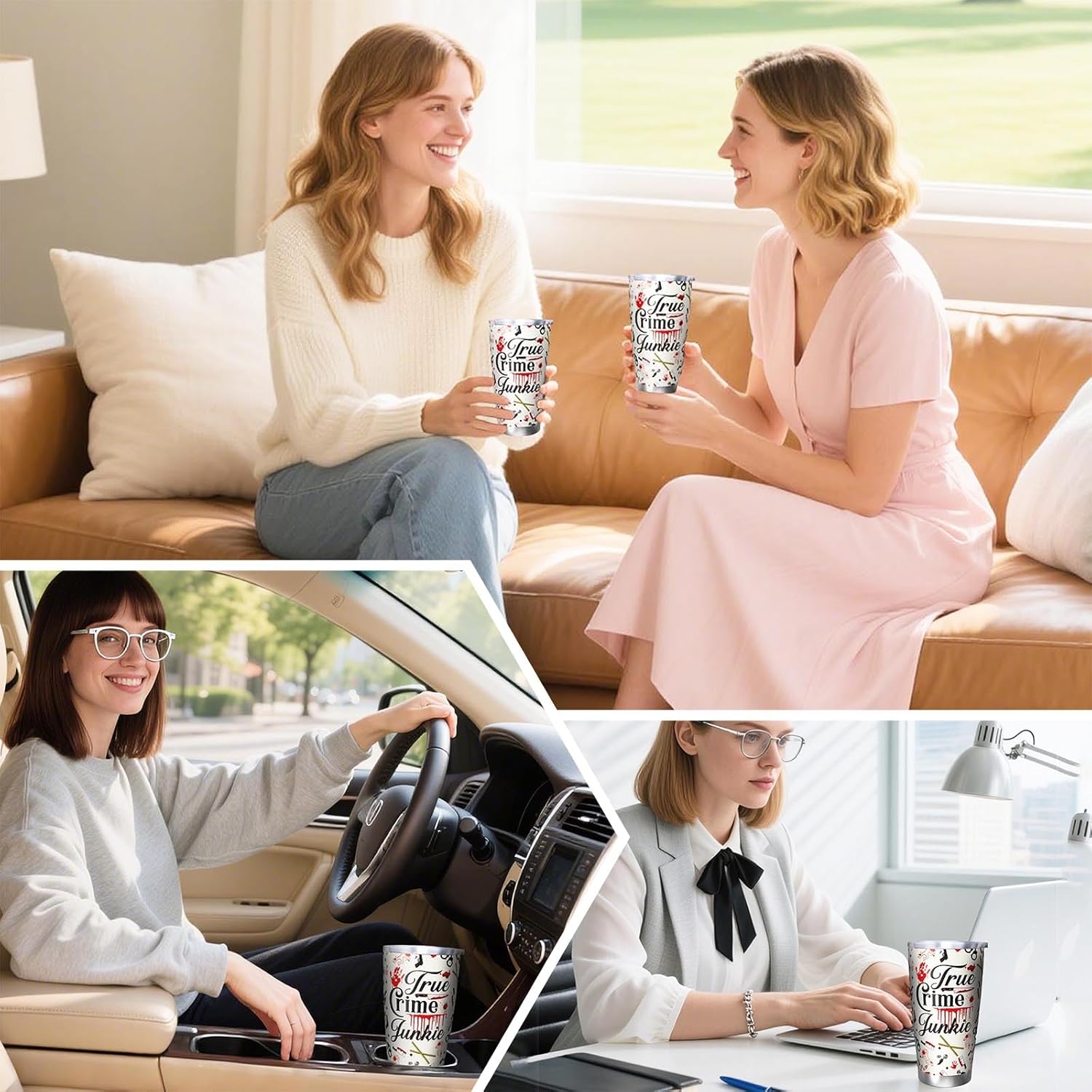 True Crime Tumbler 20oz, Criminal Minds Merch Travel Mugs, Gifts for Serial Killer Lover Tumbler for Men Women, 20oz Coffee Cup for Crime Junkie Merch - Image 3