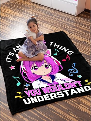 Miniatura 7 de Manta de anime de regalos para niñas y niños, 60 x 80 pulgadas, manta de franela suave, regalos de anime para adolescentes y niños, cómoda