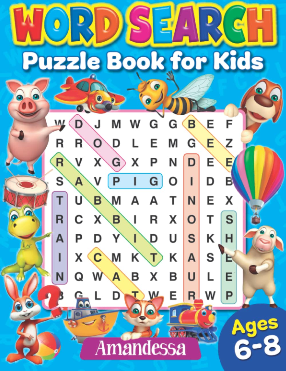Word Search.: Puzzle book for kids. Ages 6-8.