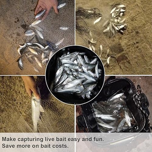 Miniatura 6 de Drasry Saltwater Fishing Cast Net for Bait 38 14 or 12 with Heavy Sinkers Fish Trap Throw Net. Size 3ft4ft5ft6ft7ft8ft9ft10ft Radius Freshwater Nets