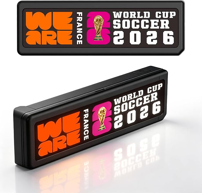World Cup 2026 LED Car Window Sticker for French Team, 4 Light Modes for Car Windshield/Window Decoration/Computer Desk/Cool Glow Sign