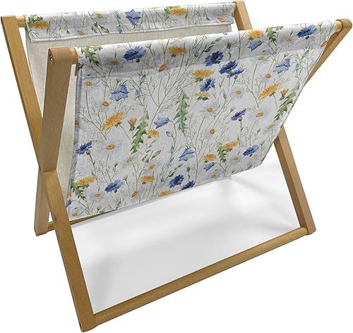 Miniatura 15 de Ambesonne Paparazzi Magazine and Book Holder, Retro Camera in Greenery 80s Pop Art Style Repetitive Pattern, Floor Rack Decor for Interior of Home &