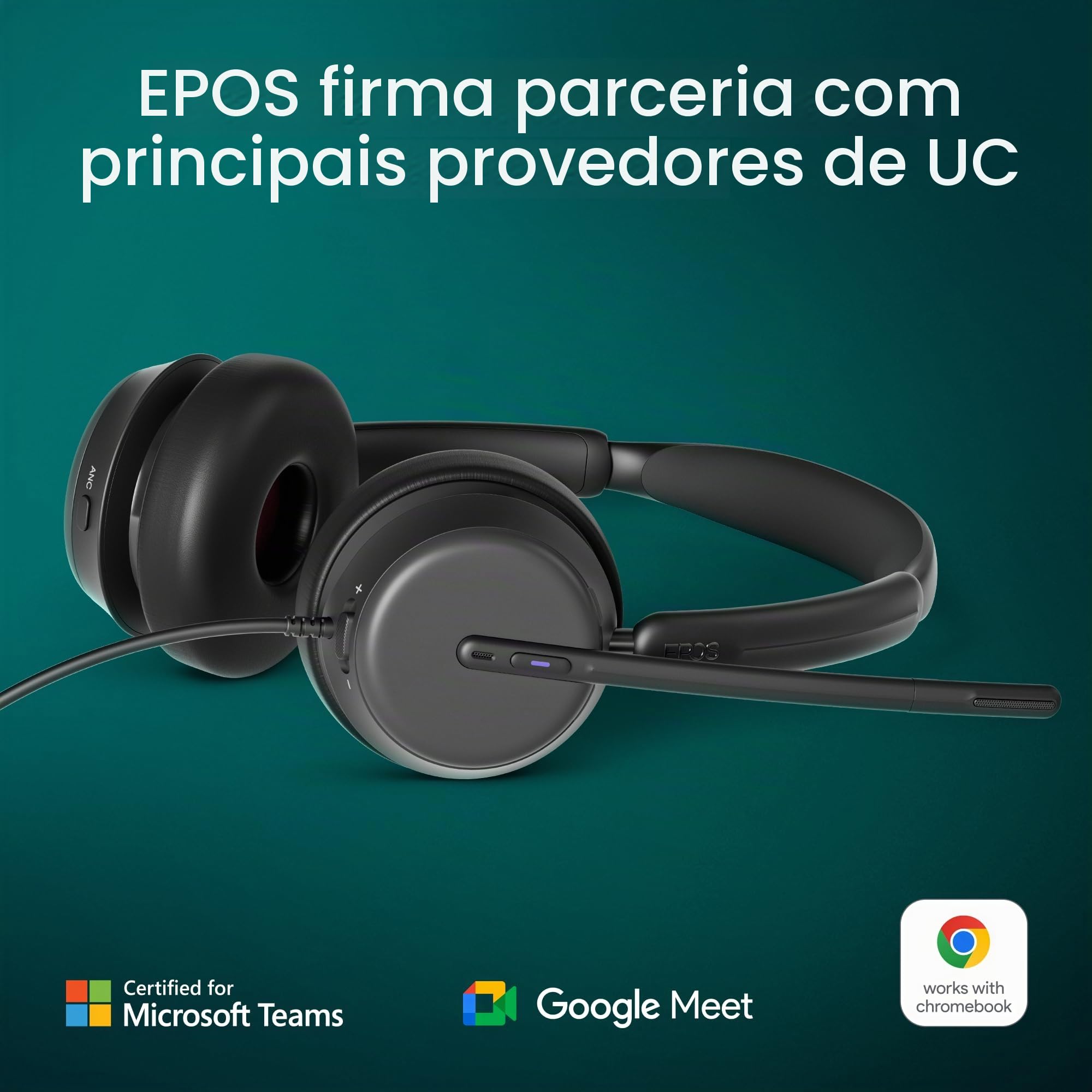 EPOS Impact 860T ANC Fone de ouvido com fio com microfone – Fone