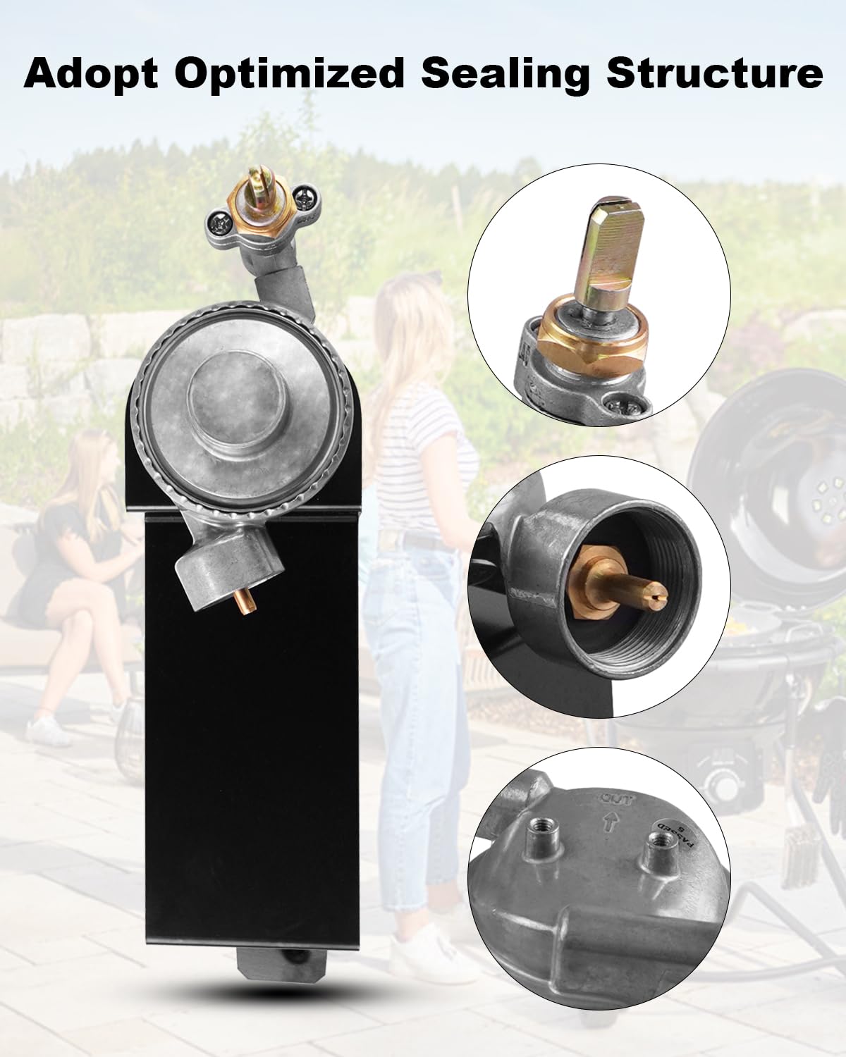 80476 Régulateur de soupape de barbecue à gaz pour Weber Q2000 Q2200 Q200 Q220 Modèle 394001 396000 396001 396002 566001 566002 566801 567798, 567798 66002 396002 54060001 566001 remplace 64865