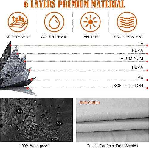 Miniatura 2 de Cubierta impermeable para automóvil de repuesto para Jeep Wrangler 2007-2022 4 puertas tela Oxford 300D para todo tipo de clima con puerta de