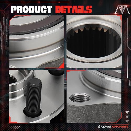 Miniatura 4 de MAYASAF 512333 2 unidades, 4X4 4WD solamente Conjunto de cojinete de cubo de rueda trasera para Dodge calibre 2007-2008, para Jeep 2007-2017