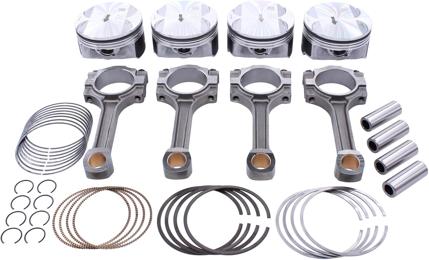 MOTOKU 2.4L Connecting Rod & Piston Rings Set for Chevy Equinox Malibu Terrain Captiva & More GM Vehicles