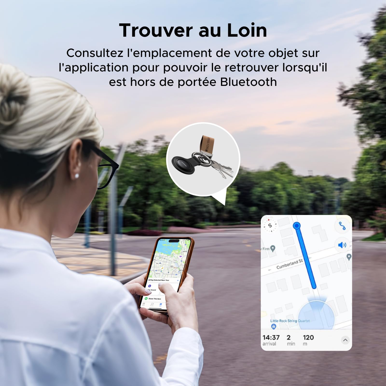 UGREEN FineTrack Mini Smart Finder Tag iOS Uniquement Lot de 2 | Traceur Bluetooth, 18 Mois Batterie, Localisateur Objets, Wallet Valises Portefeuilles Clés Bagages Sacs