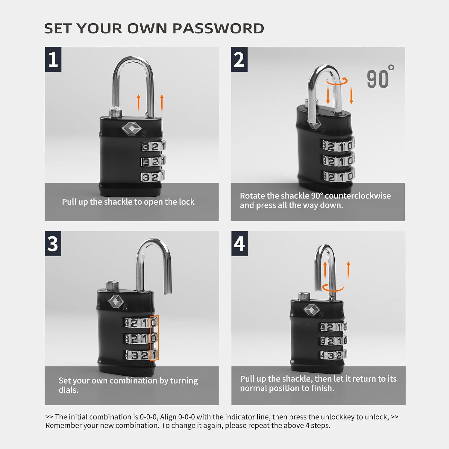 Luggage Locks TSA Approved 2 Pack, Combo Lock for Gym Locker, Small Combination Padlock, Padlock with Code for Travel Essentials, Suitcase, Zipper, Locker, Cabinet, Gun Case, Tool Box