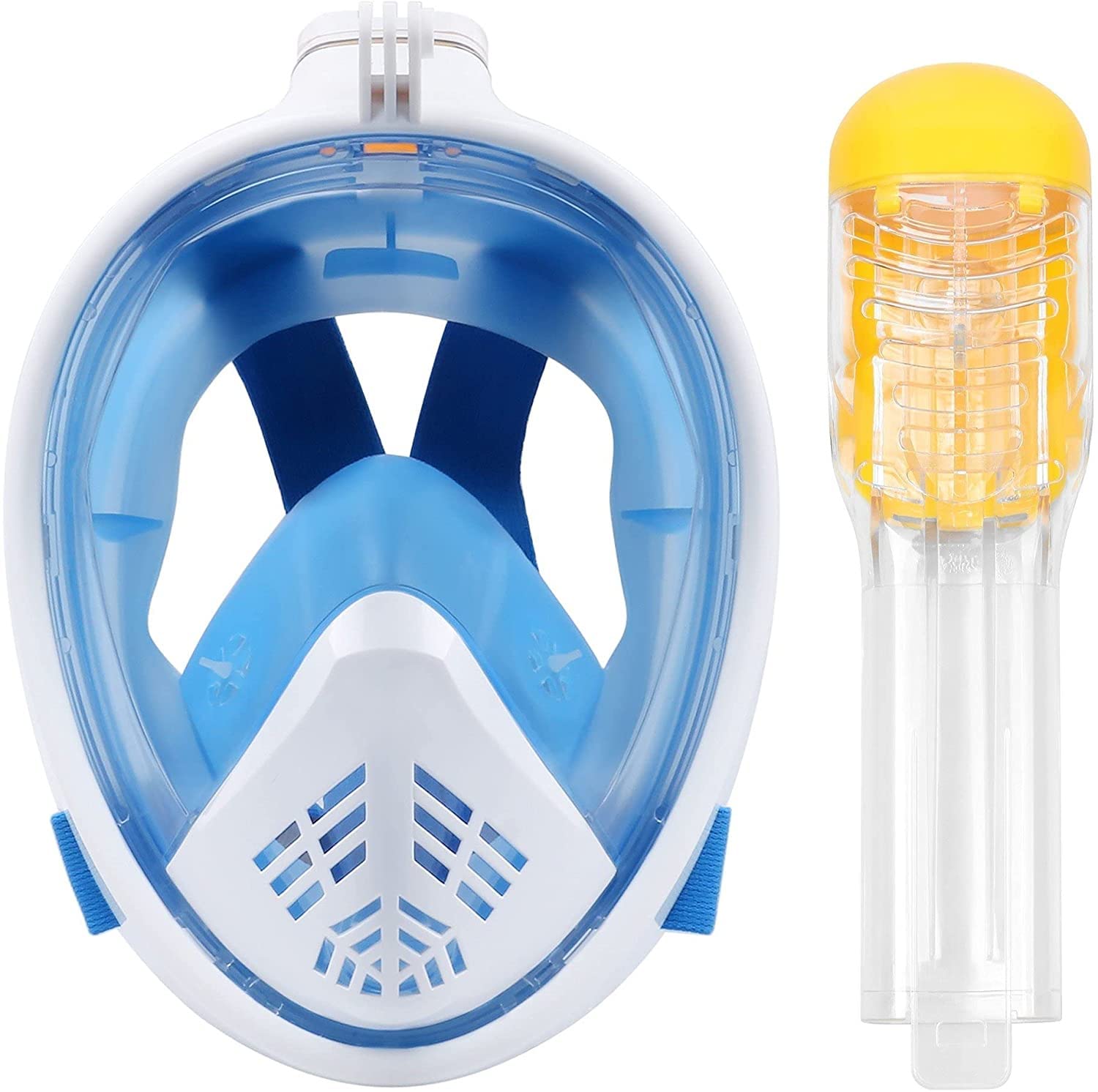 Maschera da Snorkeling per Adulti E Bambini, Antiappannamento, Panoramica A 180°, Ultra Trasparente, Morbida E Confortevole, Regolabile.（Green-S/M）
