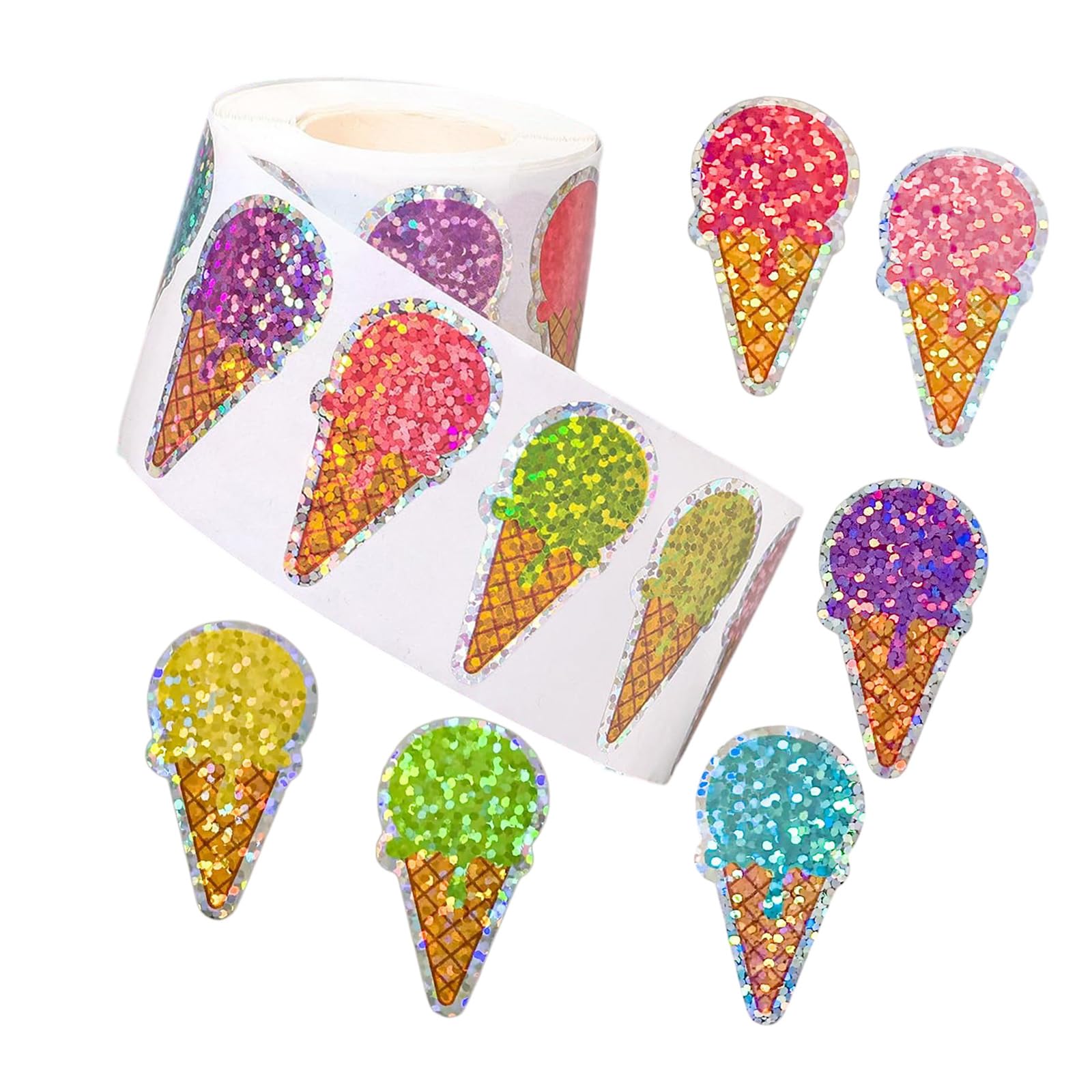 of Adhesive Ice Cream Pattern Sticker for Labeling Decoration Water Resistant Seal Label Sticker for Stationery Envelope Label